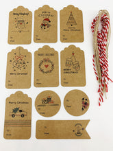 Load image into Gallery viewer, Christmas Kraft Gift Tags To From Mix- Pack of 10
