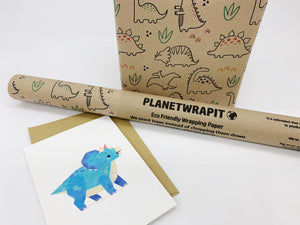 Dinosaur Print - Recycled Kraft Wrapping Paper