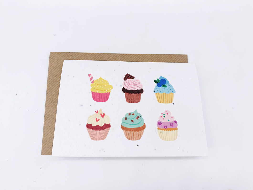 Plantable Greetings Seed Card - Cupcakes