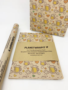 Let's have a Beer - Recycled Kraft Wrapping Paper