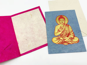 Himalayan Lotka Paper Buddha Greetings Cards - 8 Blank Cards