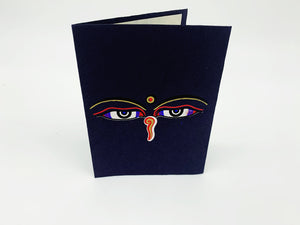 Himalayan Lotka Paper Wisdom Eyes Greetings Cards - 8 Blank Cards
