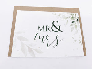 Mr and Mrs Wedding - Plantable Greetings Card