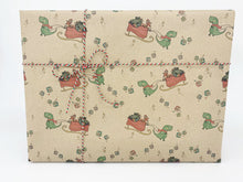 Load image into Gallery viewer, Christmas Dinosaur Gift Wrap - Recycled Kraft Wrapping Paper
