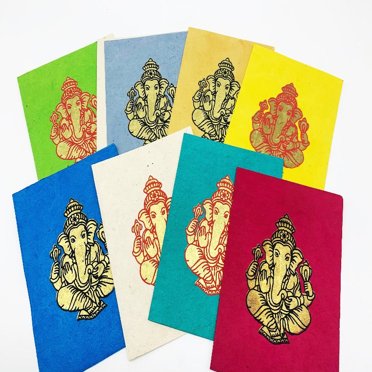 Himalayan Lotka Paper Ganesh Greetings Cards - 8 Blank Cards