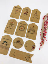 Load image into Gallery viewer, Christmas Kraft Gift Tags To From Mix- Pack of 10
