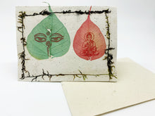 Load image into Gallery viewer, Himalayan Lotka Paper Bodhi Leaf Greetings Cards - 8 Blank Cards
