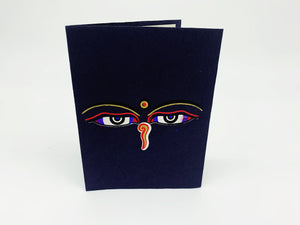 Himalayan Lotka Paper Wisdom Eyes Greetings Cards - 8 Blank Cards