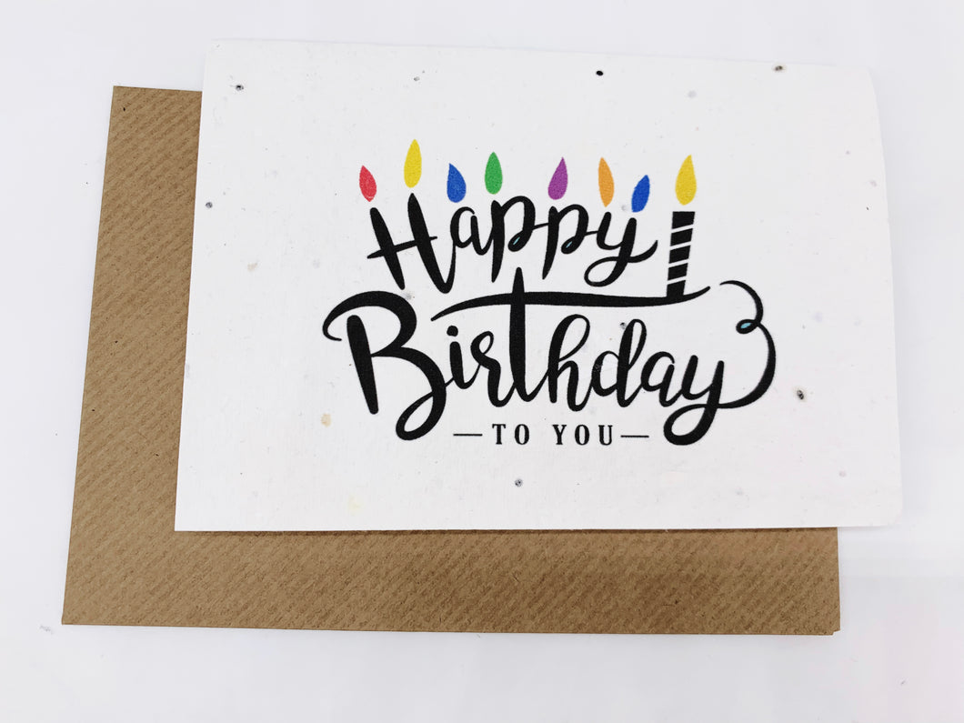 Happy Birthday with Candles - Plantable Greetings Seed Card