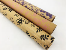 Load image into Gallery viewer, Floral Gift Wrap - Recycled Kraft Paper (10 metre)
