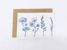Load image into Gallery viewer, Botanical Line Flowers - Plantable Greetings Card
