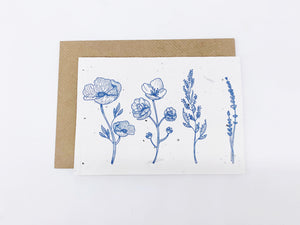 Botanical Line Flowers - Plantable Greetings Card