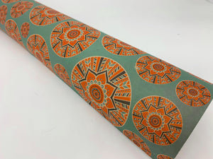 Luxury Handmade Lotka Wrapping Paper - Orange Lotus