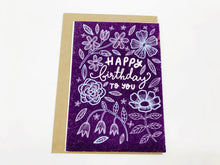 Load image into Gallery viewer, Happy Birthday Purple - Plantable Greetings Card
