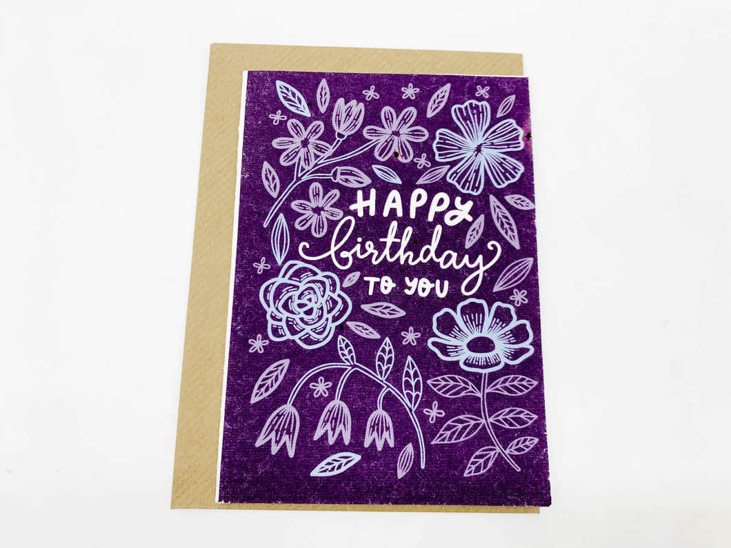 Happy Birthday Purple - Plantable Greetings Card