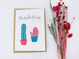 Happy Birthday Cacti Card - 100% Recycled