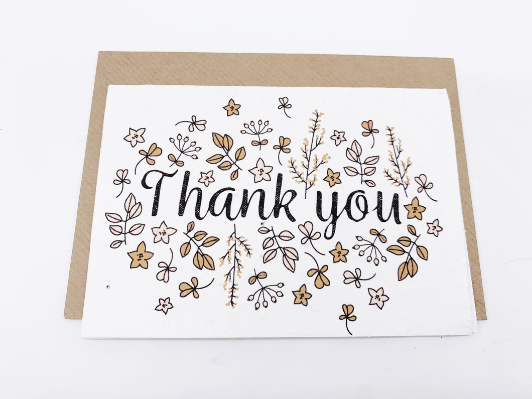 Thank you Autumn Leaves - Plantable Greetings Seed Card