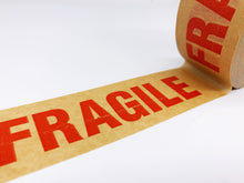 Load image into Gallery viewer, Brown Kraft Paper Recyclable Fragile Parcel Tape (50m x 50mm)
