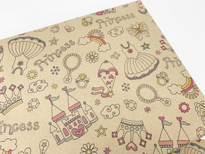 Princess Print - Recycled Kraft Wrapping Paper