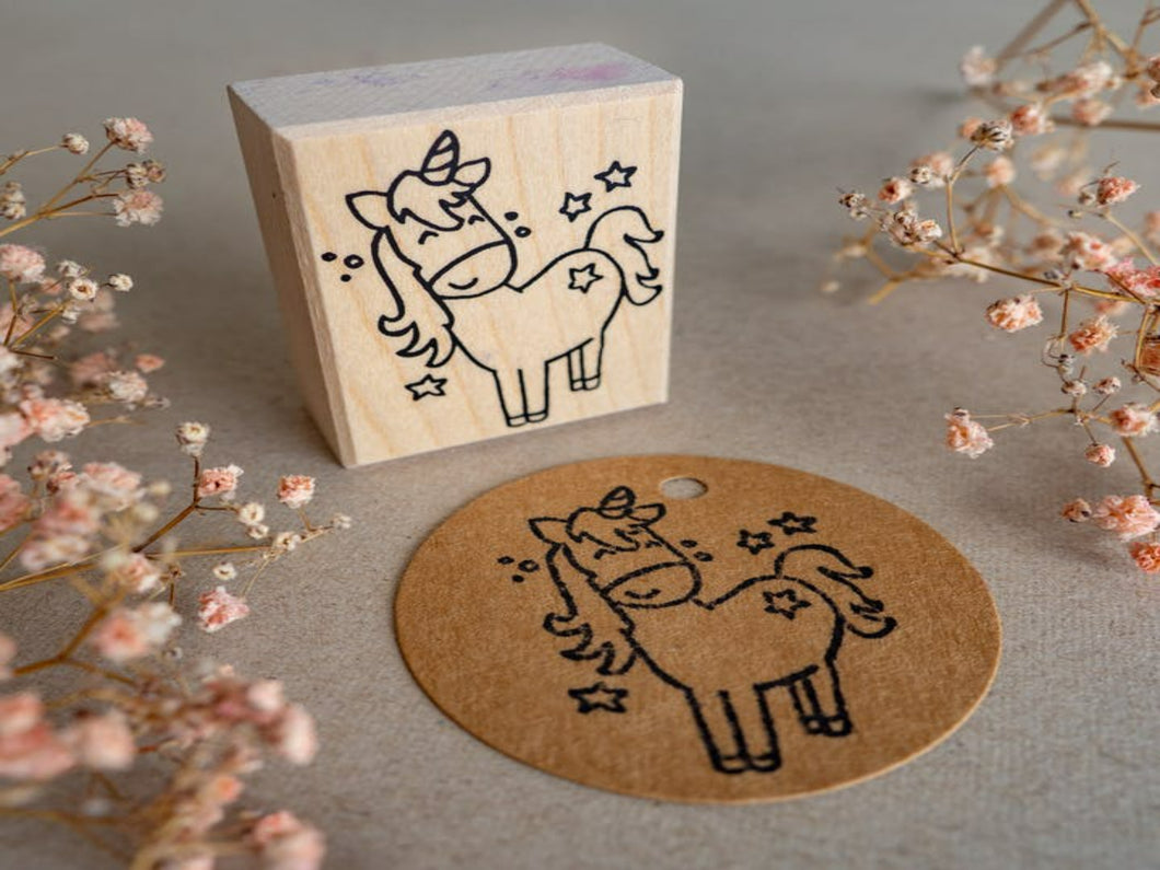Wooden Unicorn Stamp
